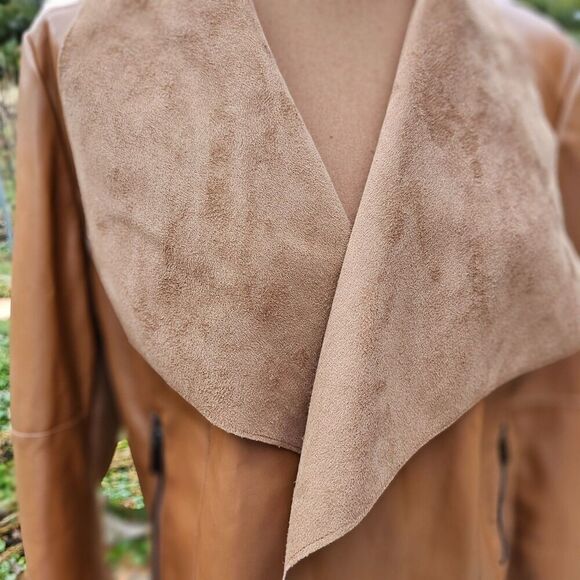 Bagatelle Brown Faux Leather Jacket For Women, Size L, Pre-owned - Picture 6 of 9